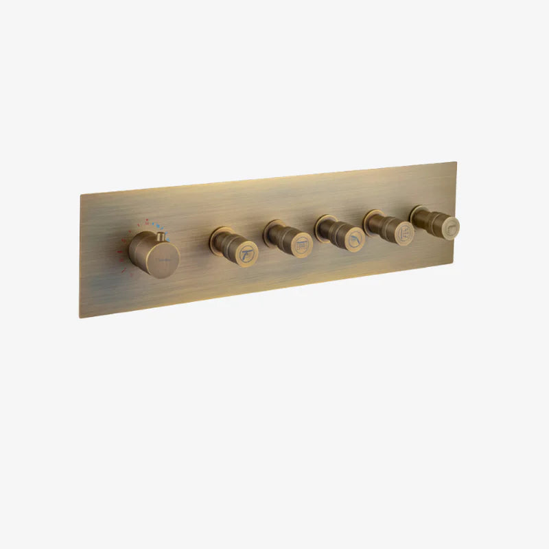 CLEA Spain Solid Brass Rectangle Concealed Thermostatic Shower 5 Ways 150 x 118.5 mm