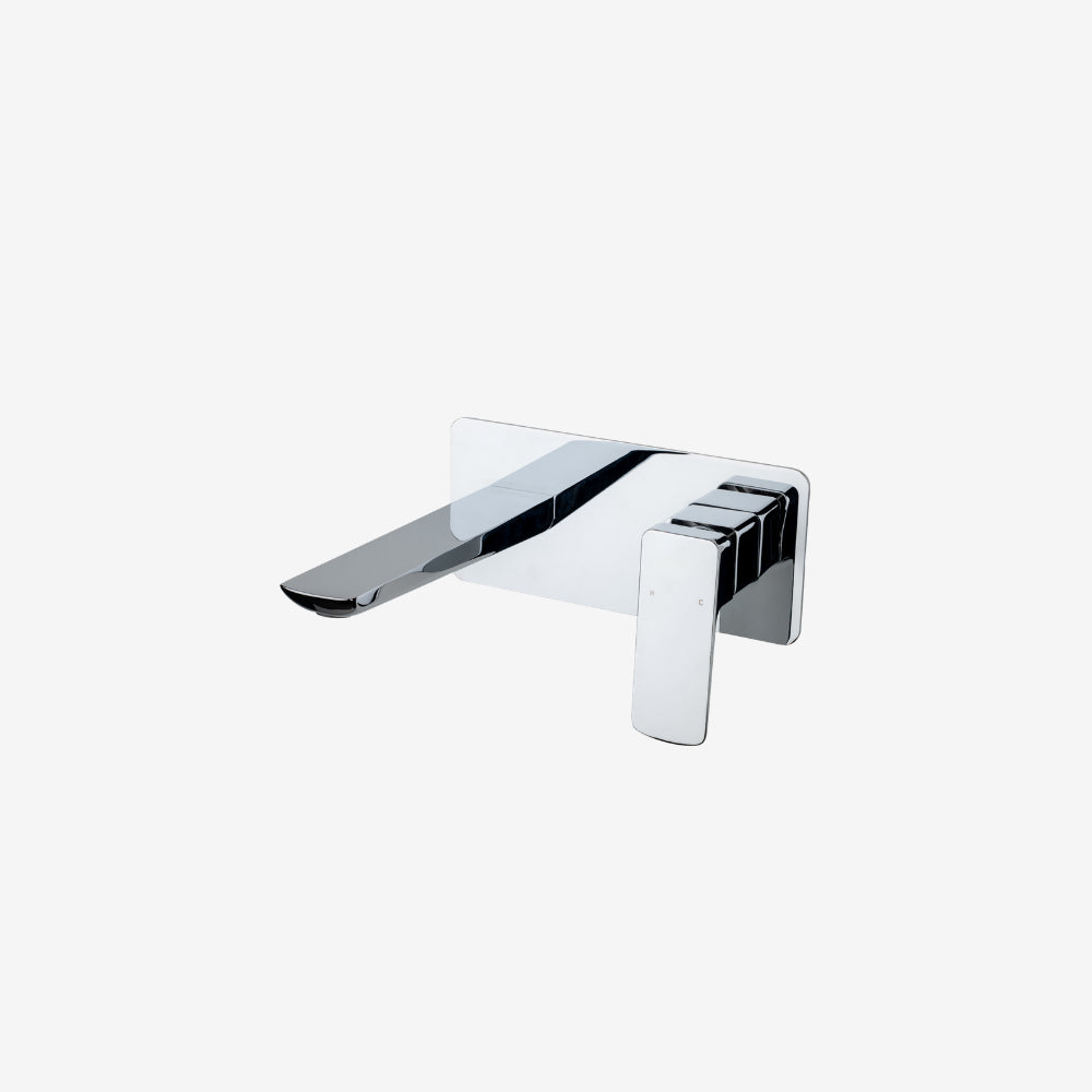 CLEA Sapphire Square Brass Wall-Mounted Concealed Basin Mixer with Spout 90 x 260 mm