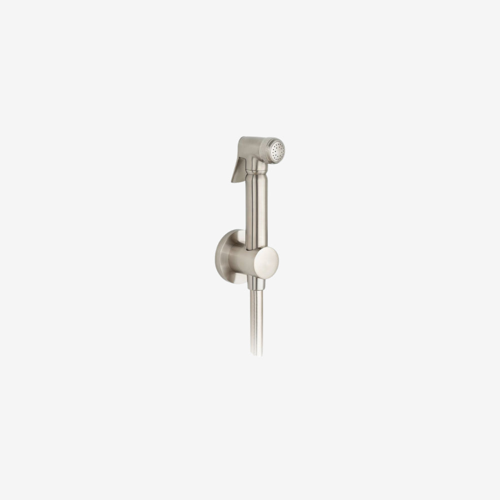 VADO Round Wall-Mounted Shattaf Handset with 100 cm Hose & Bracket 63 x 24.5 x 128.5 mm