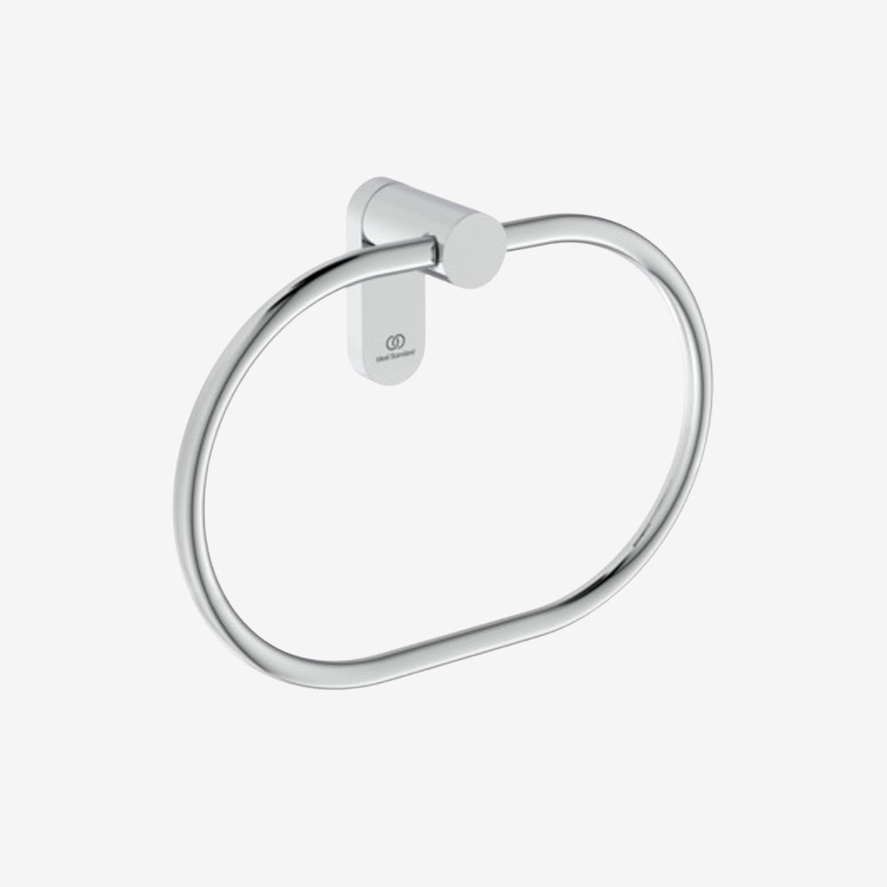 Ideal Standard Conca Silver Storm Metal PVD Round Wall Mounted Towel Ring 56 × 212 × 156 mm