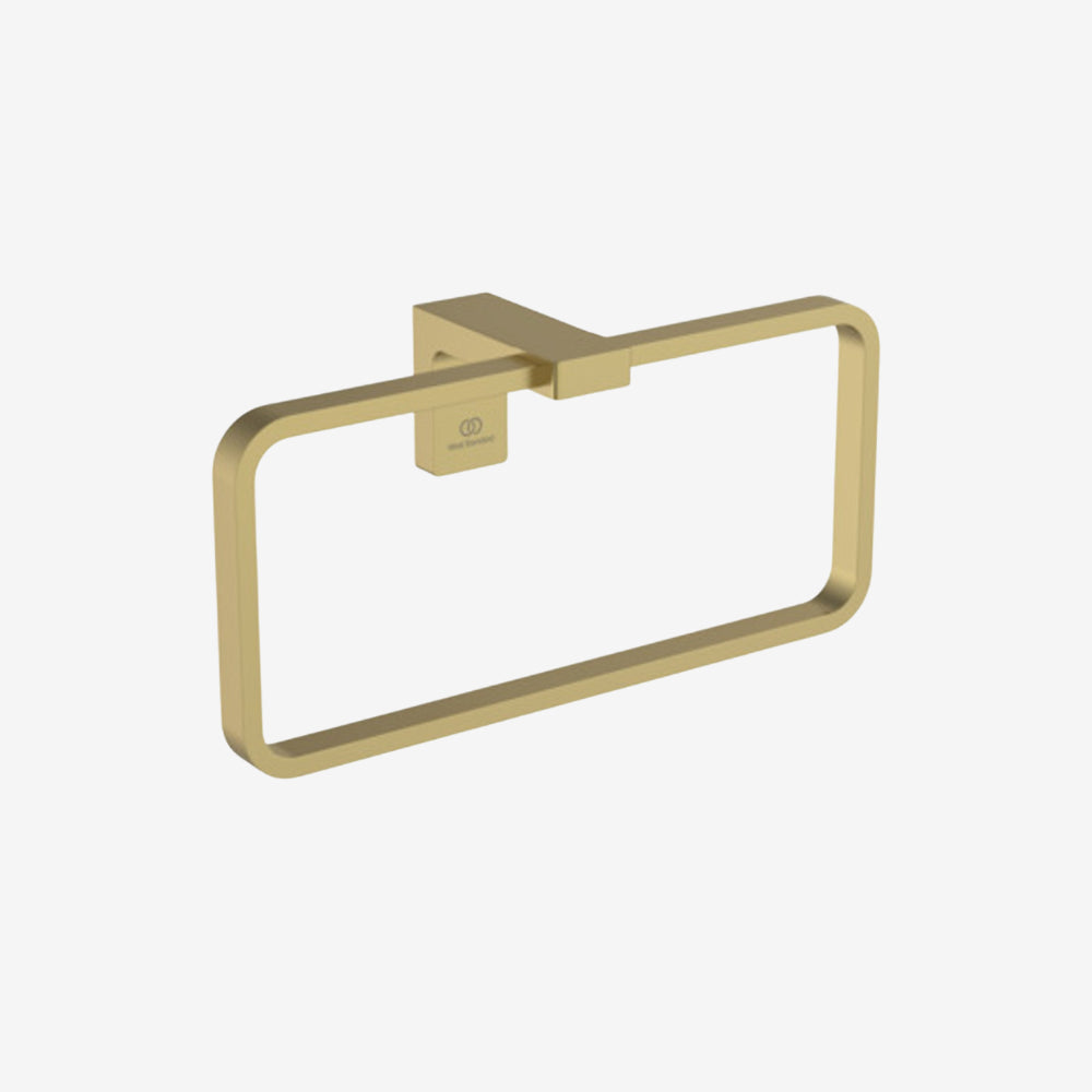 Ideal Standard Conca Magnetic Grey Brass PVD Square Wall Mounted Towel Ring 69 × 210 × 101 mm