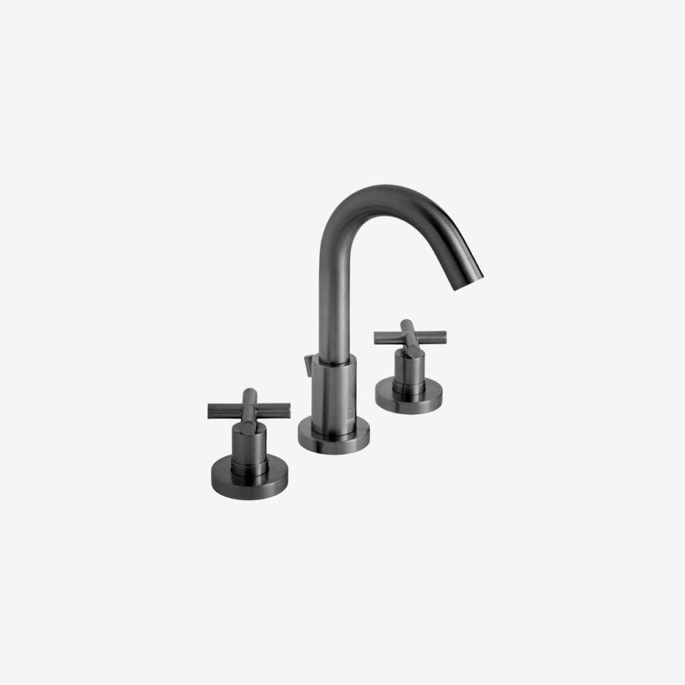 VADO Elements Brass 3-Hole Deck-Mounted Basin Mixer with Pop-Up Waste 164 x 232 mm