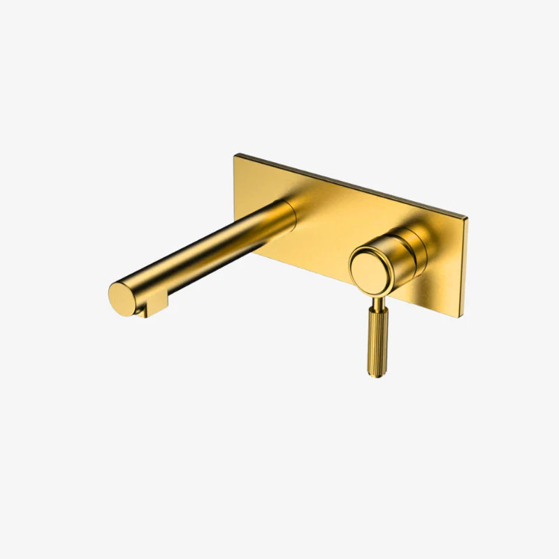 CLEA Ruby Rectangular Brass 1-Hole Wall-Mounted Concealed Basin Mixer with Pop-Up Waste 85 x 225 mm