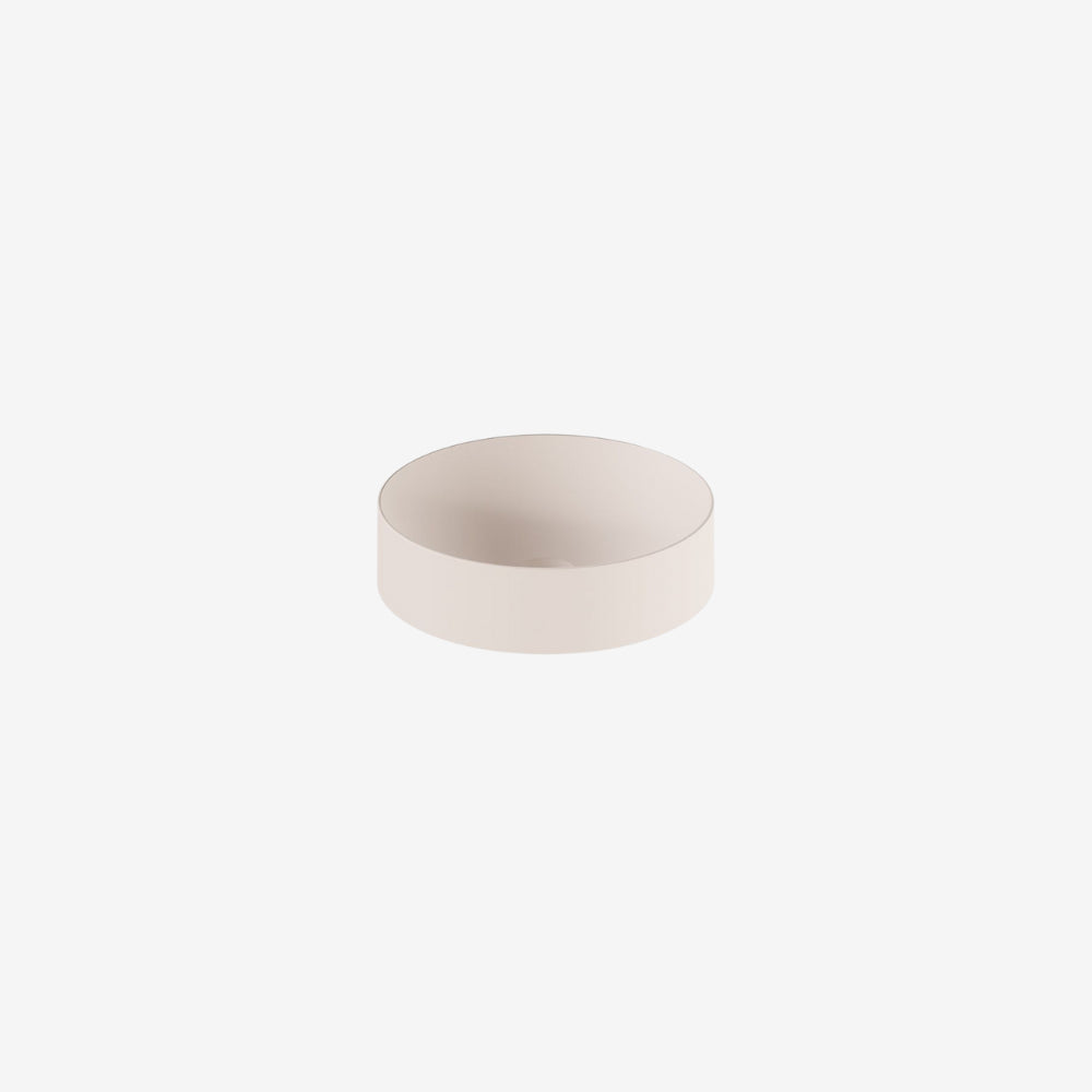 VADO Cameo Round Ceramic Glossy White Countertop Basin with 1 Tap Hole 400 mm