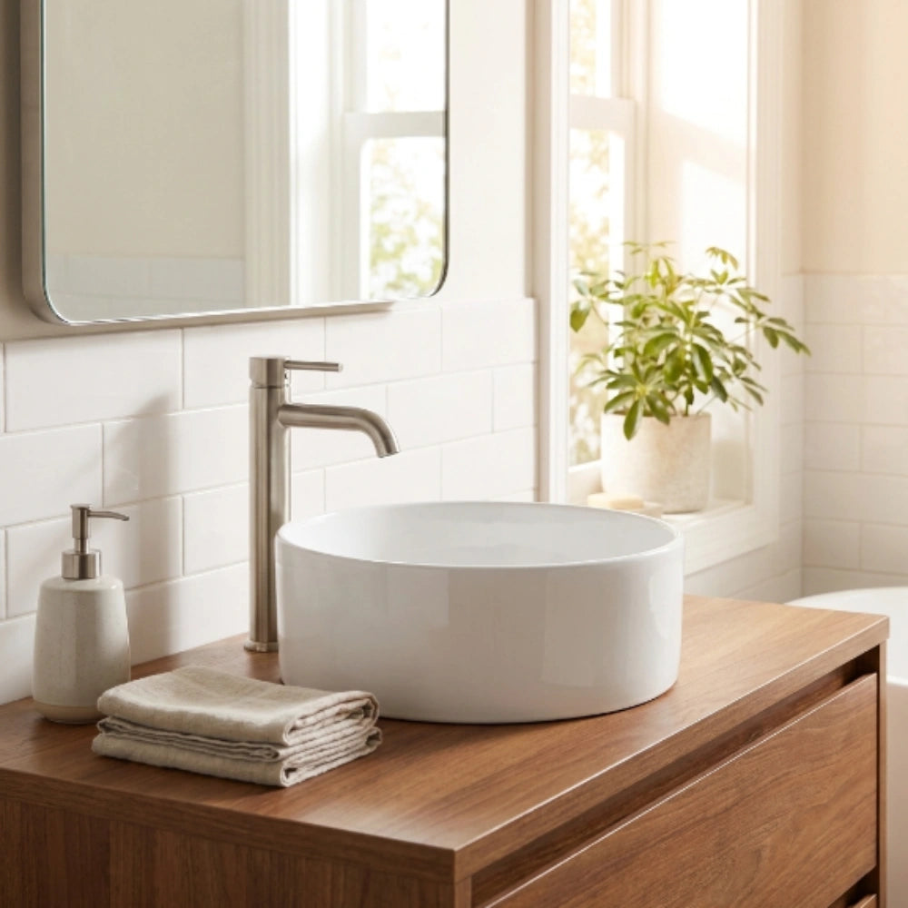 CLEA Countertop Art Basin 40cm 8070A – White Round