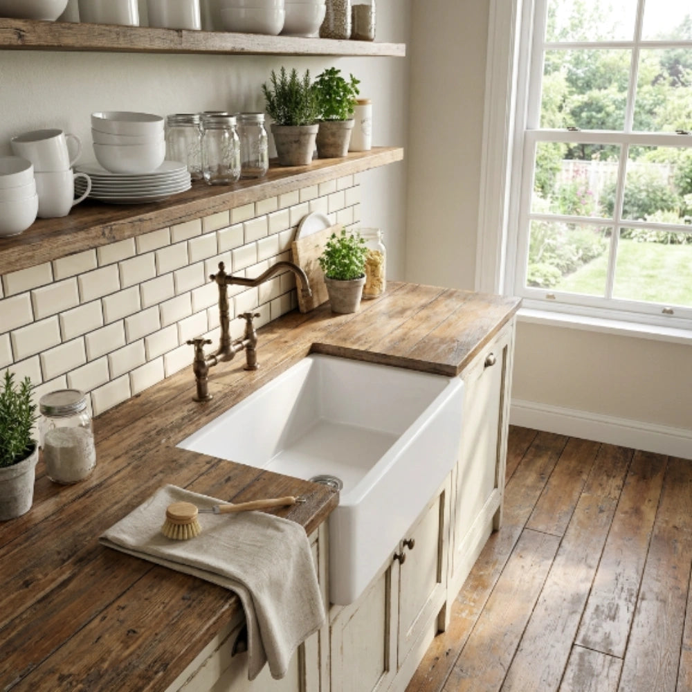 CLEA Kitchen Sink D385 550 × 400 × 200mm - White