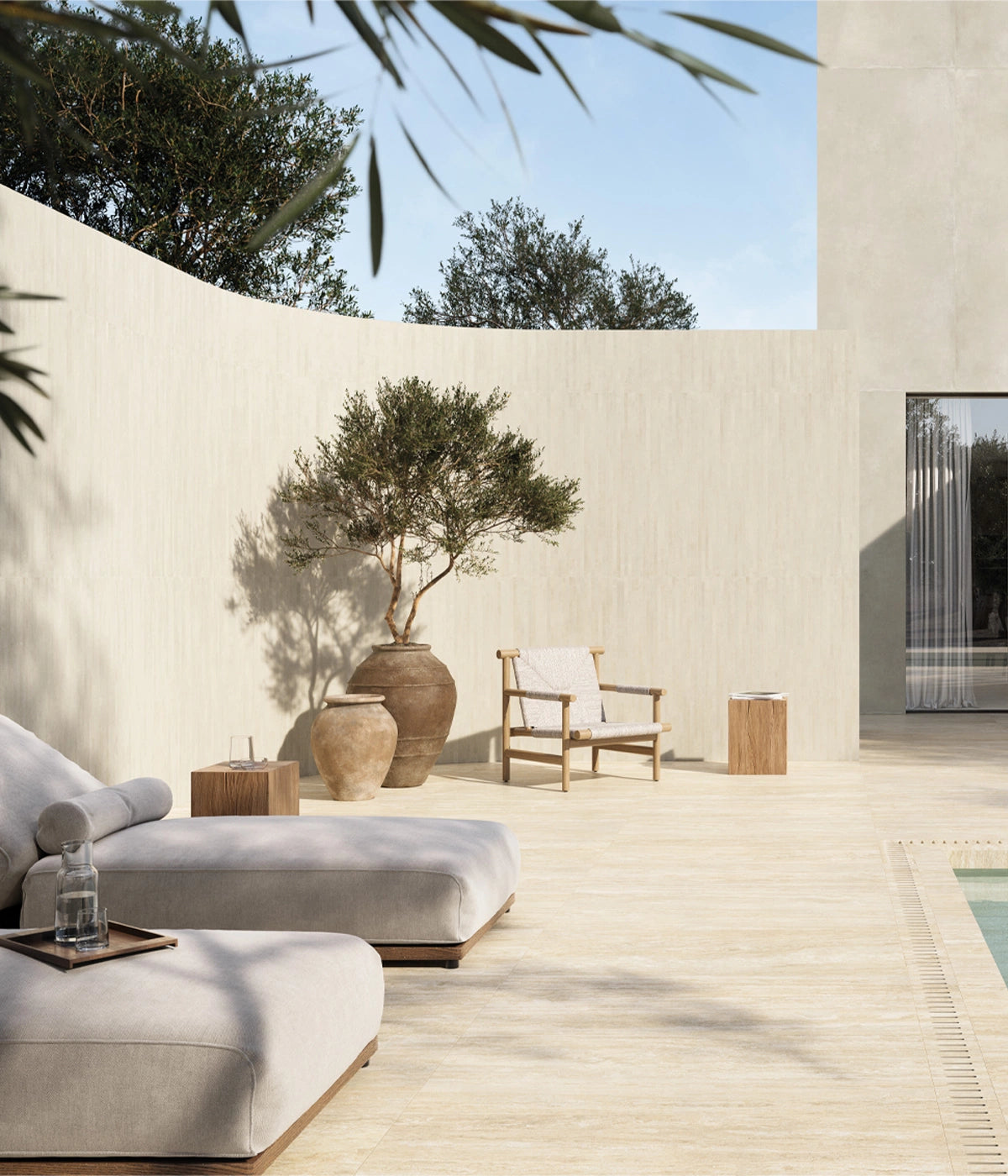 Italy Outdoor Tiles Italgraniti Travertino Beige Vein Cut Antislip