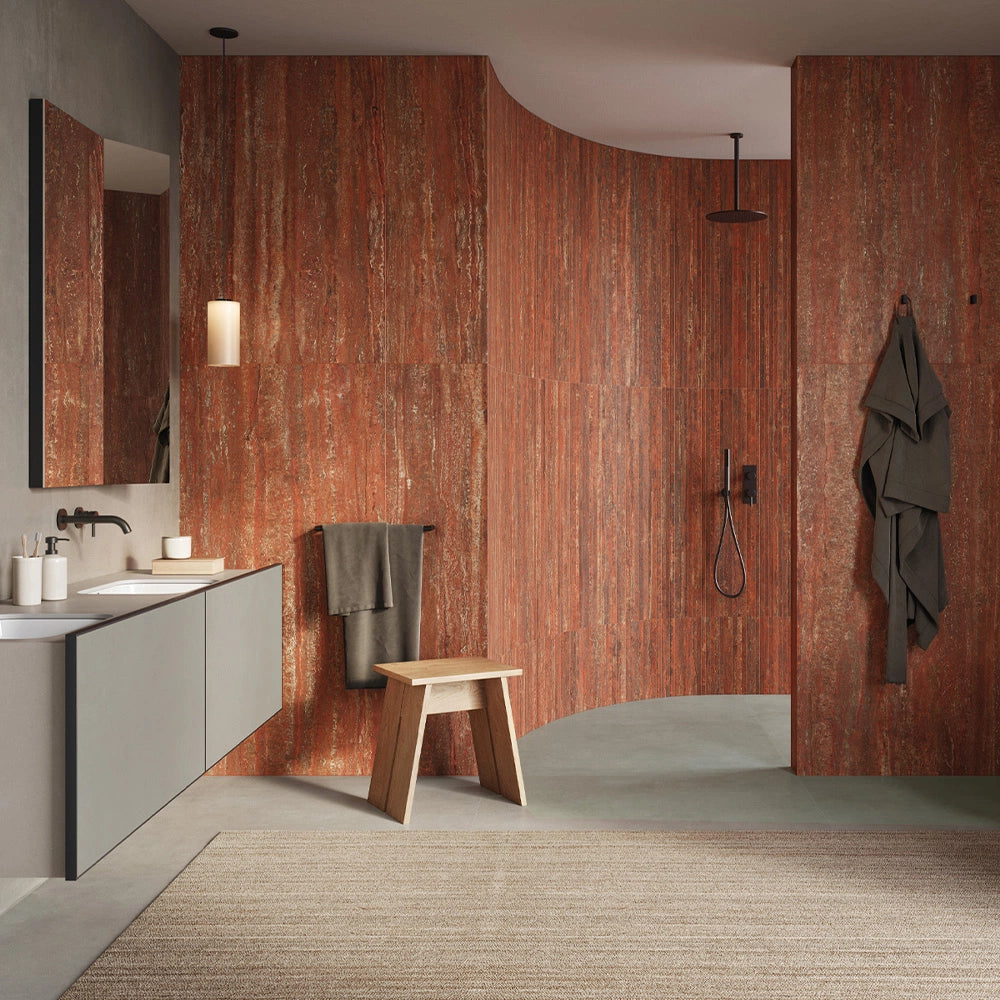 Italy Slabs Italgraniti I Travertini Rosso Vein Cut