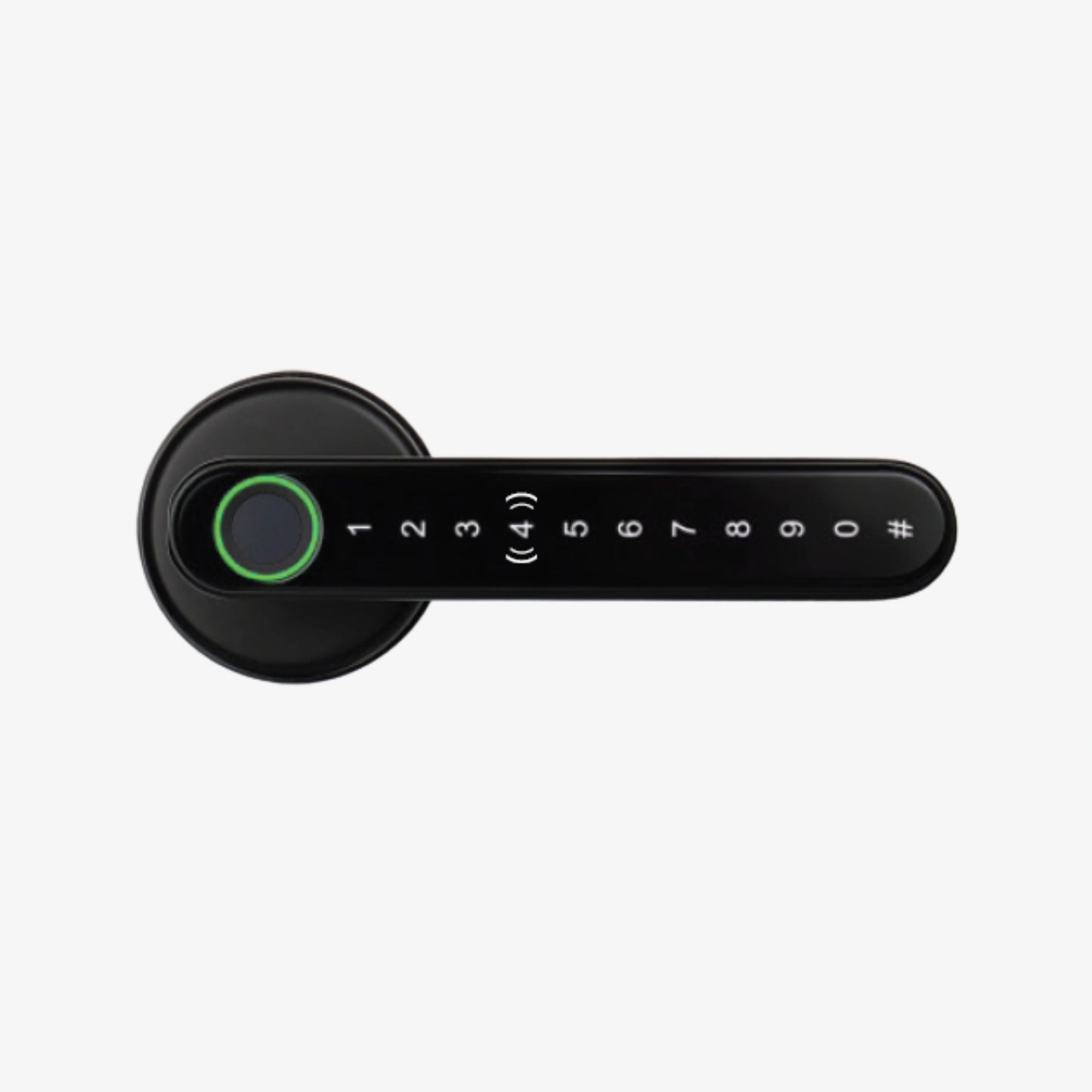 Cassario Urban Digital Smart Lock with Biometric Finger Scanner, Code Lock, Cards and Keys, Black