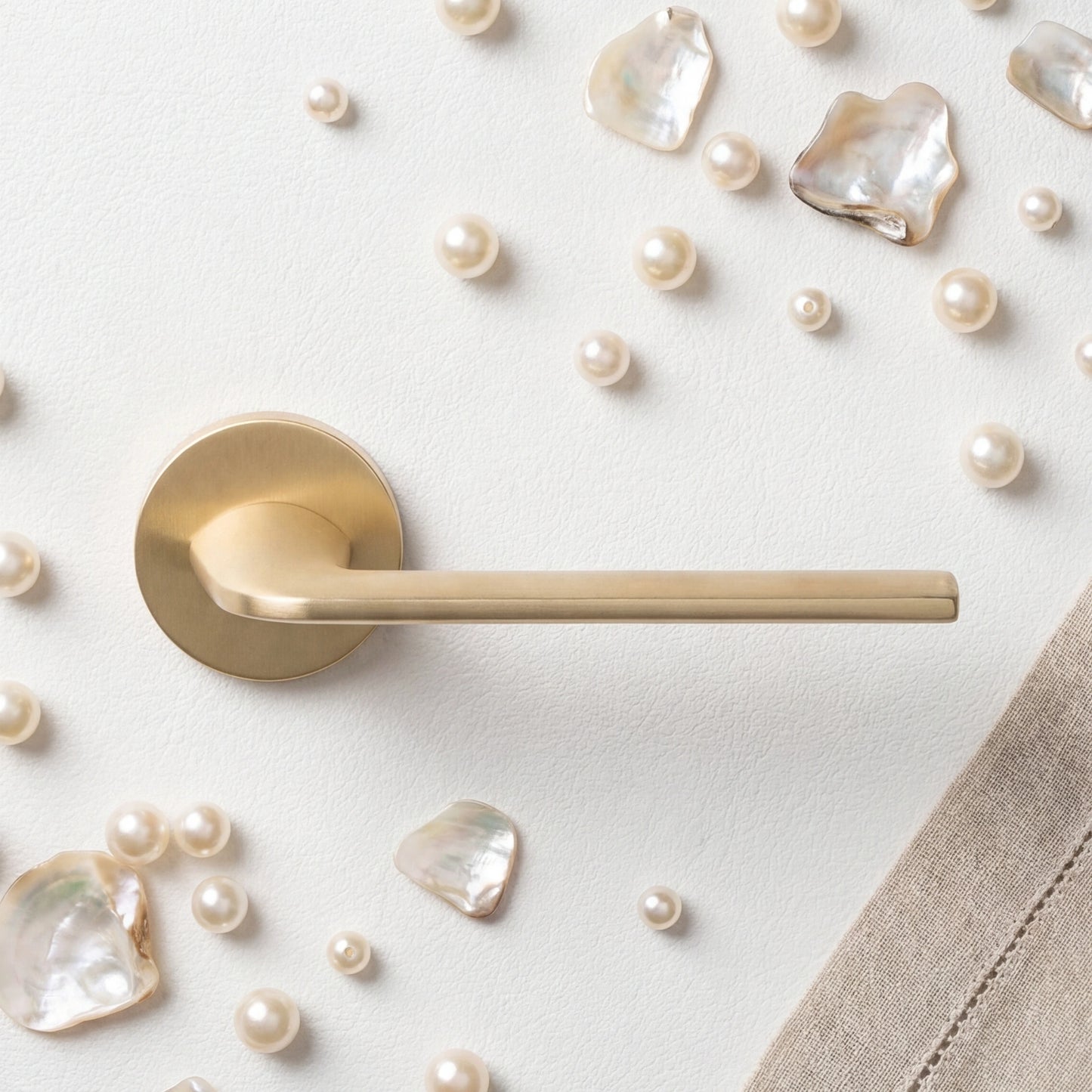Sleek Lever Handle on Round Rose & Cylinder Escutcheon