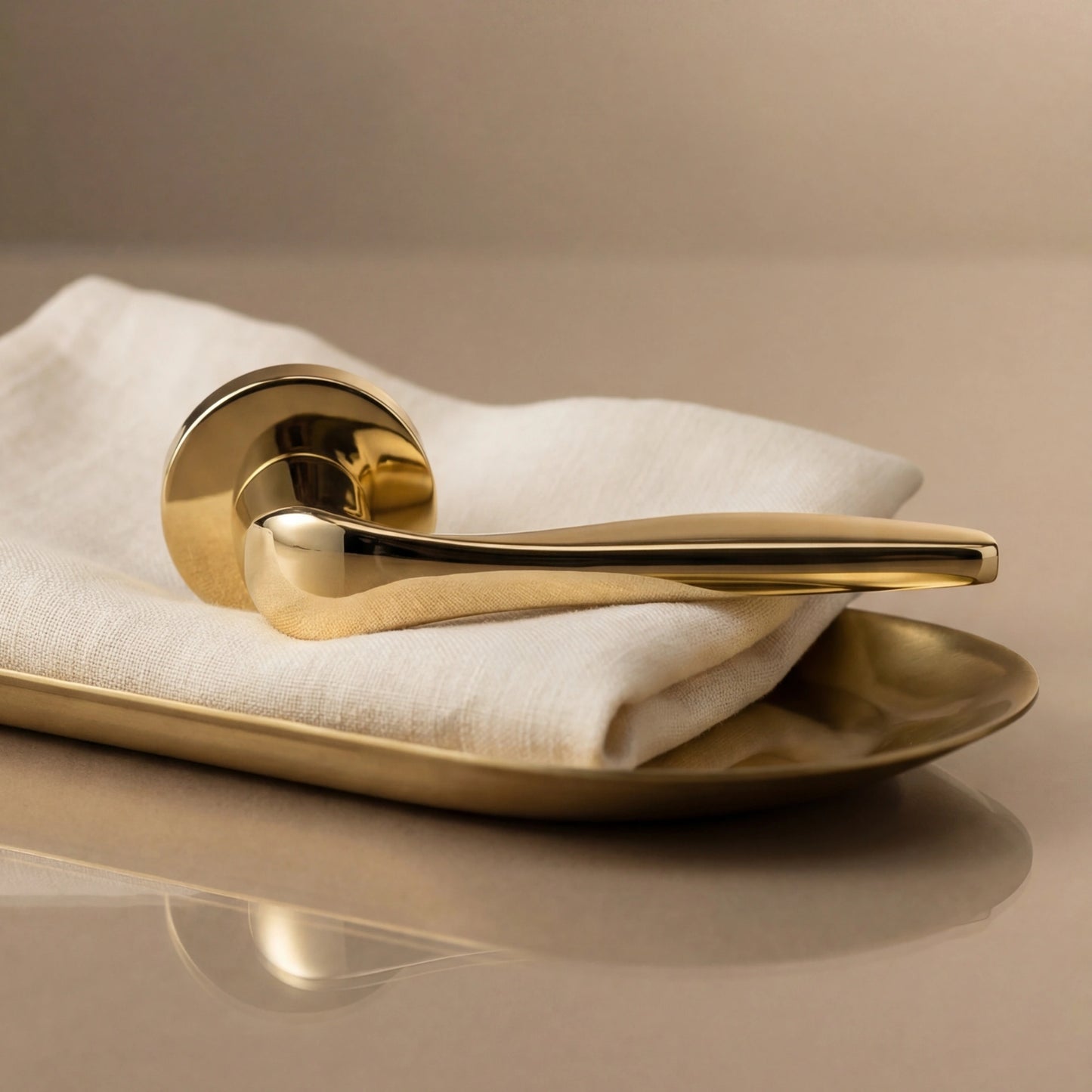 Cielo Lever Handle on Round Rose & Cylinder Escutcheon