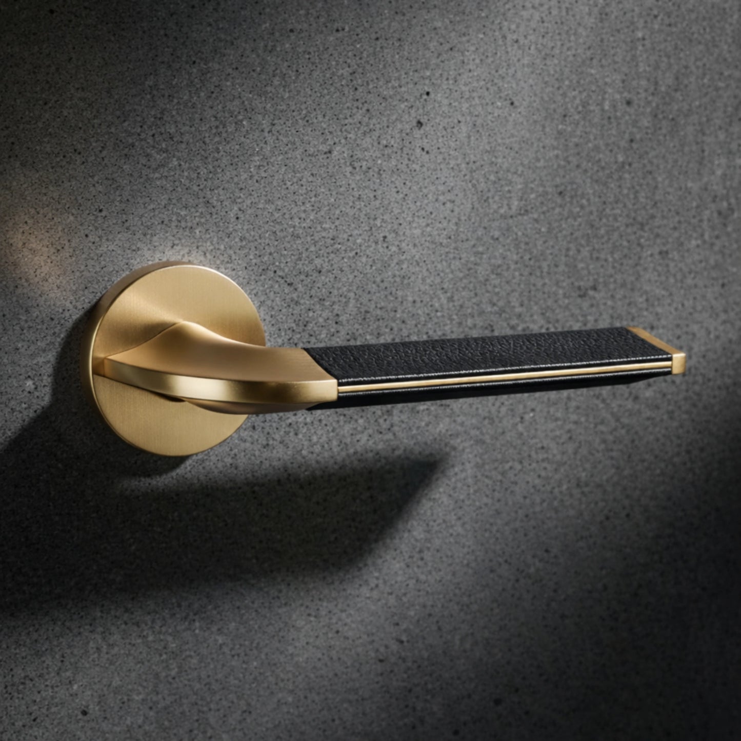 Verona Lever Handle on Round Rose & Cylinder Escutcheon