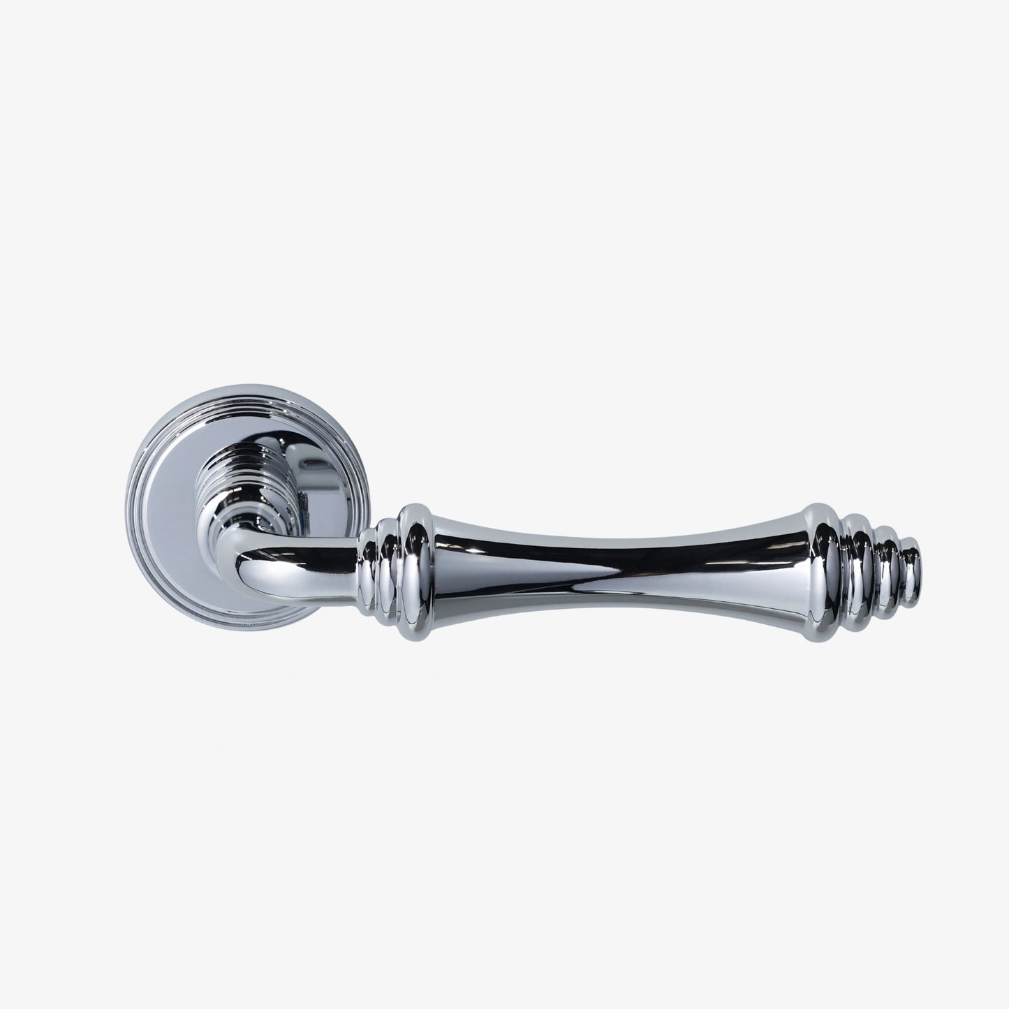 Naomi Lever Handle on Round Rose & Cylinder Escutcheon