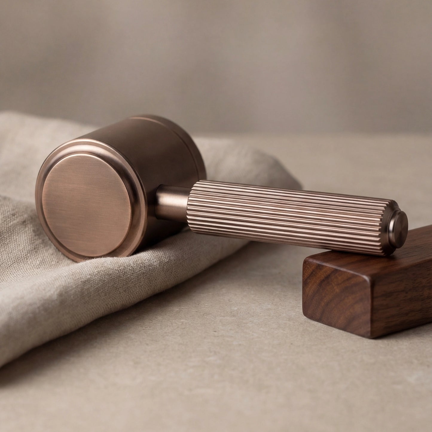 Ruby Lever Handle on Round Rose and Cylinder Escutcheon