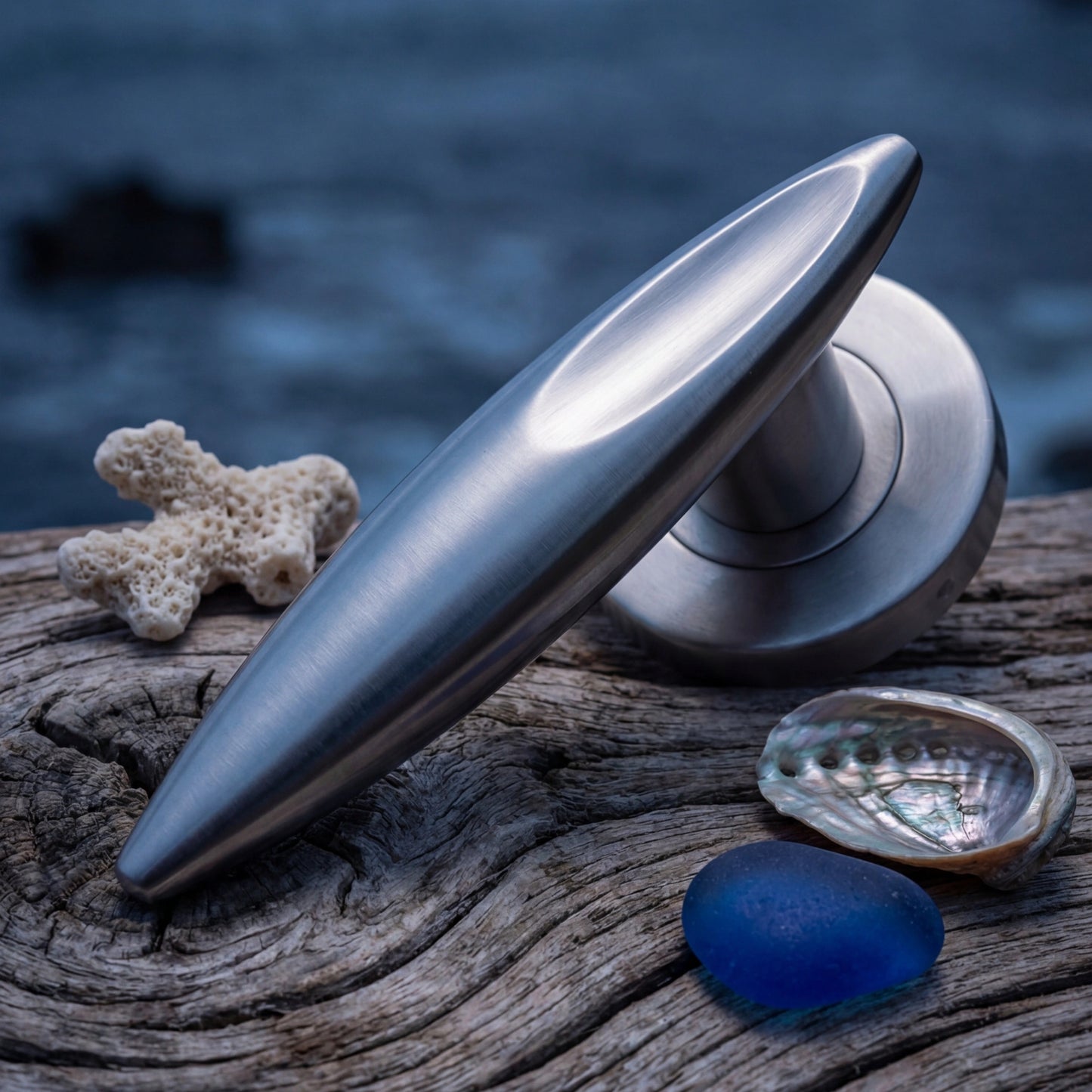 Punch Lever Handle on Round Rose and Cylinder Escutcheon