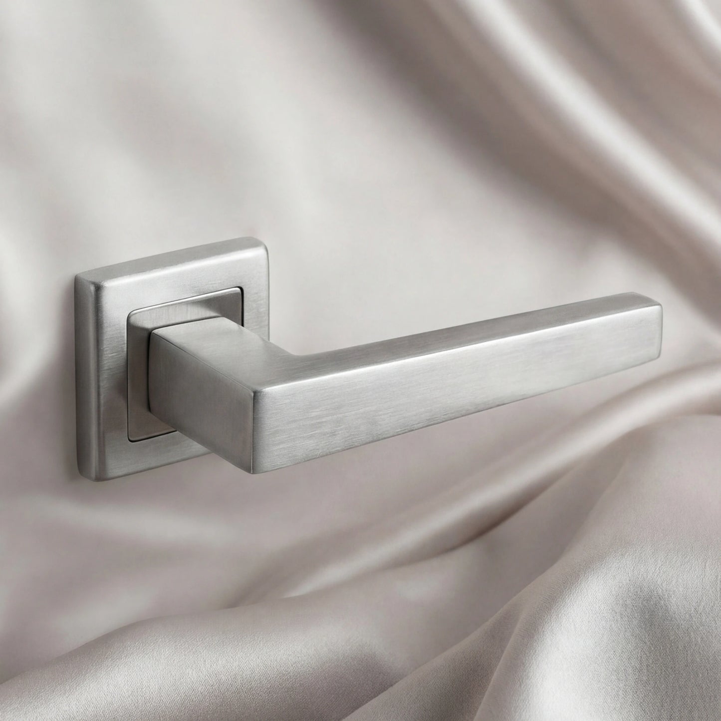 Lexus Lever Handle on Square Rose and Cylinder Escutcheon