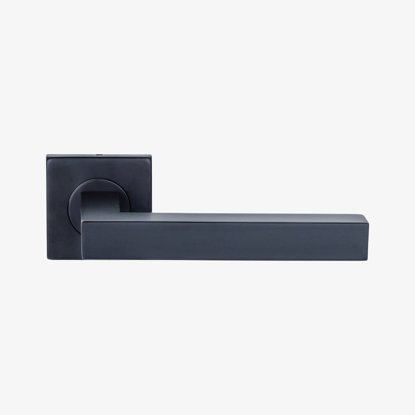 Cube Lever Handle on Round Rose & Cylinder Escutcheon