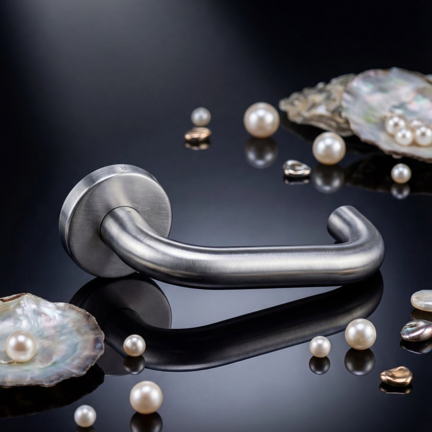 RTD Hollow Lever Handle on Round Rose and Cylinder Escutcheon