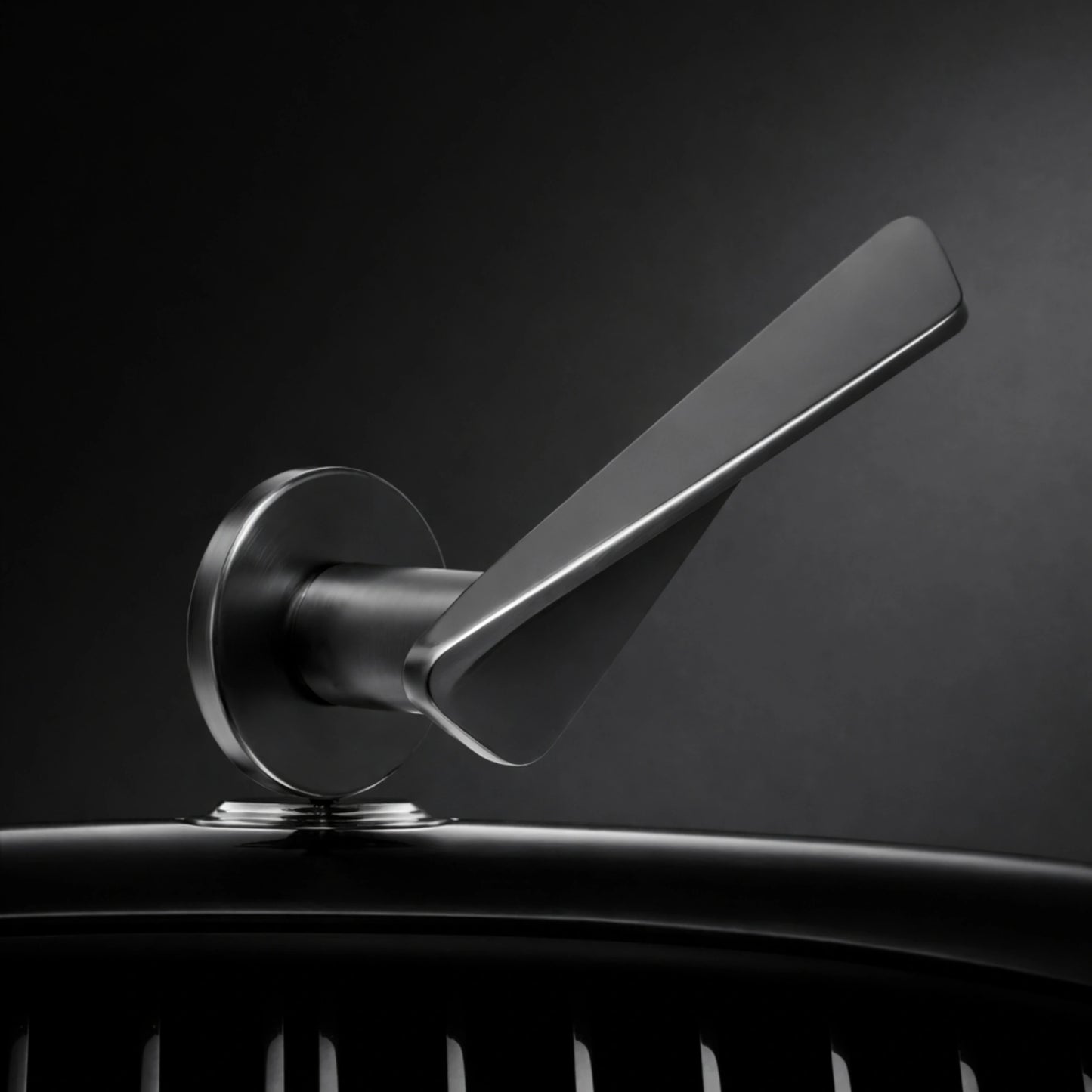 Katana Lever Handle on Round Rose & Cylinder Escutcheon