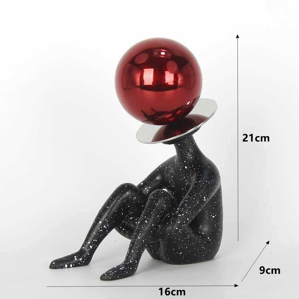 Abstract Sitting Sculpture Resin Decor