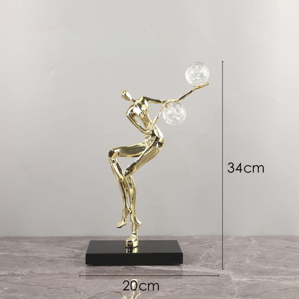 Gold Abstract Sculpture Crystal Metal