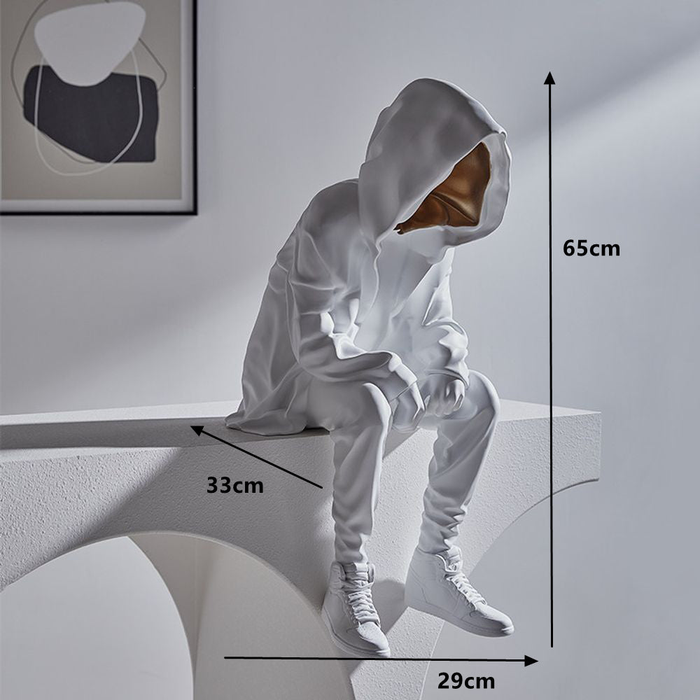 Hooded Figure Sculpture Resin