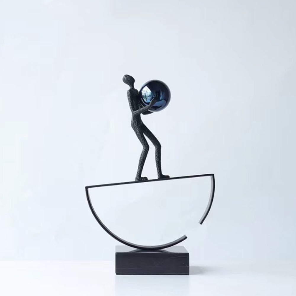 Modern Decorative Sculpture Aluminum Marble