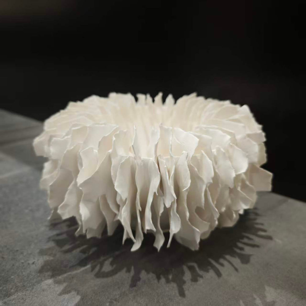 Abstract Sculptural Vase White Resin