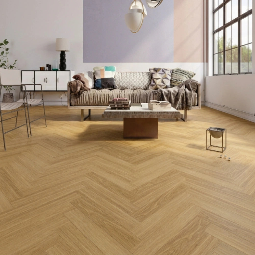SPC Flooring Herringbone – Bright Oak | 127x620x5.0mm