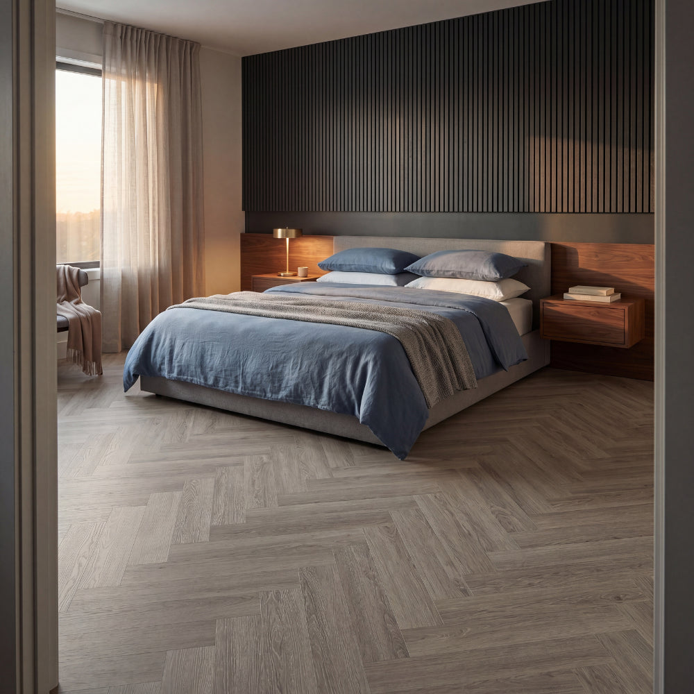 LVT Flooring Herringbone – Smokey Gray | 620x127x4.0mm