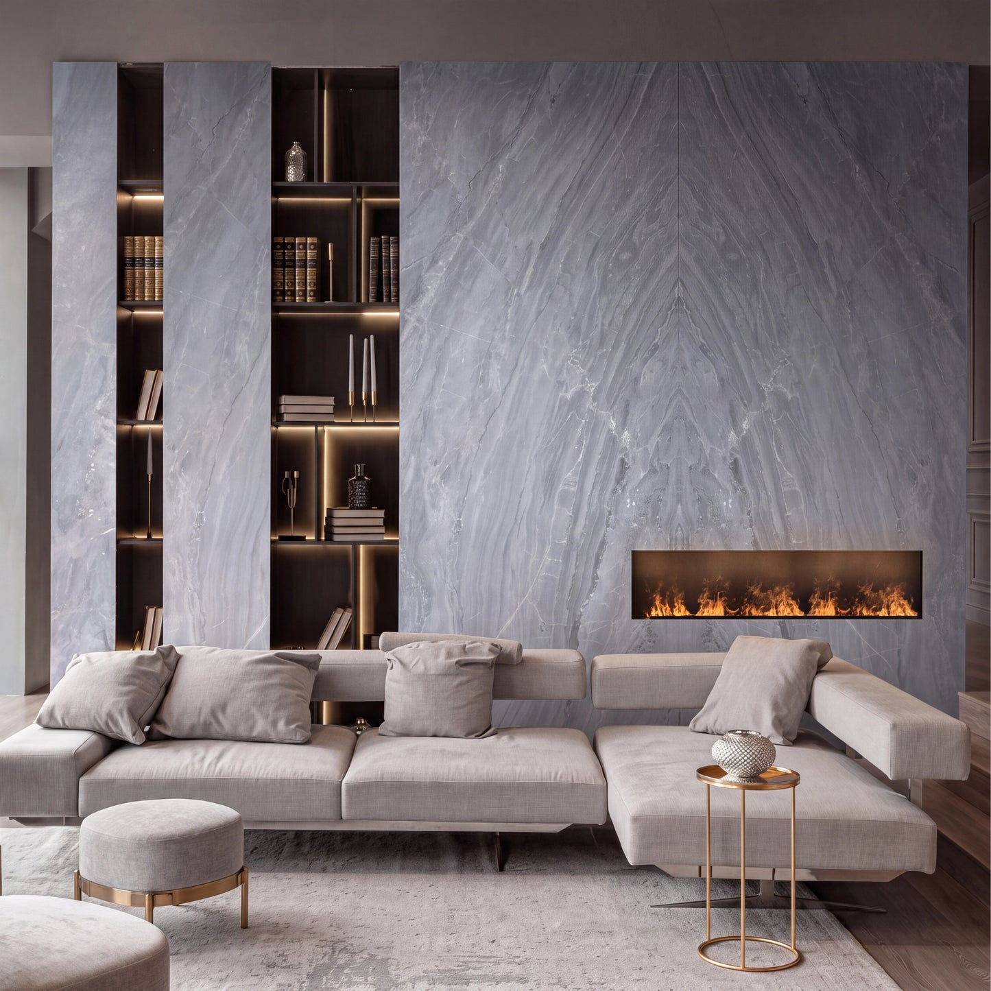 Spain Slab Techlam Nuvola Polished Book Match