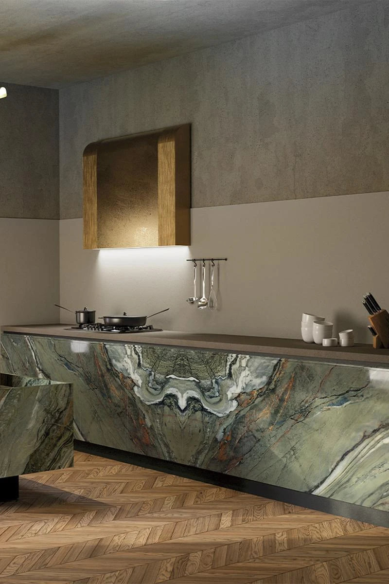 Italy Slabs Vero Green Majestic Bookmatch Polished