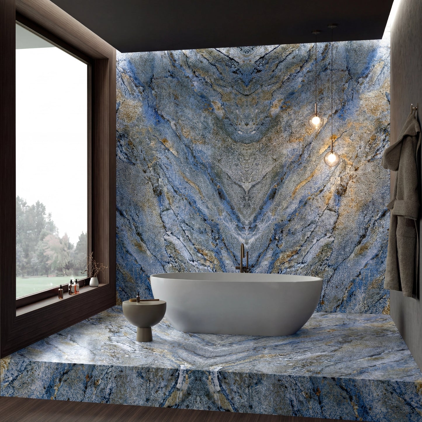 Italy Slabs Vero Azul Bahia Bookmatch Polished
