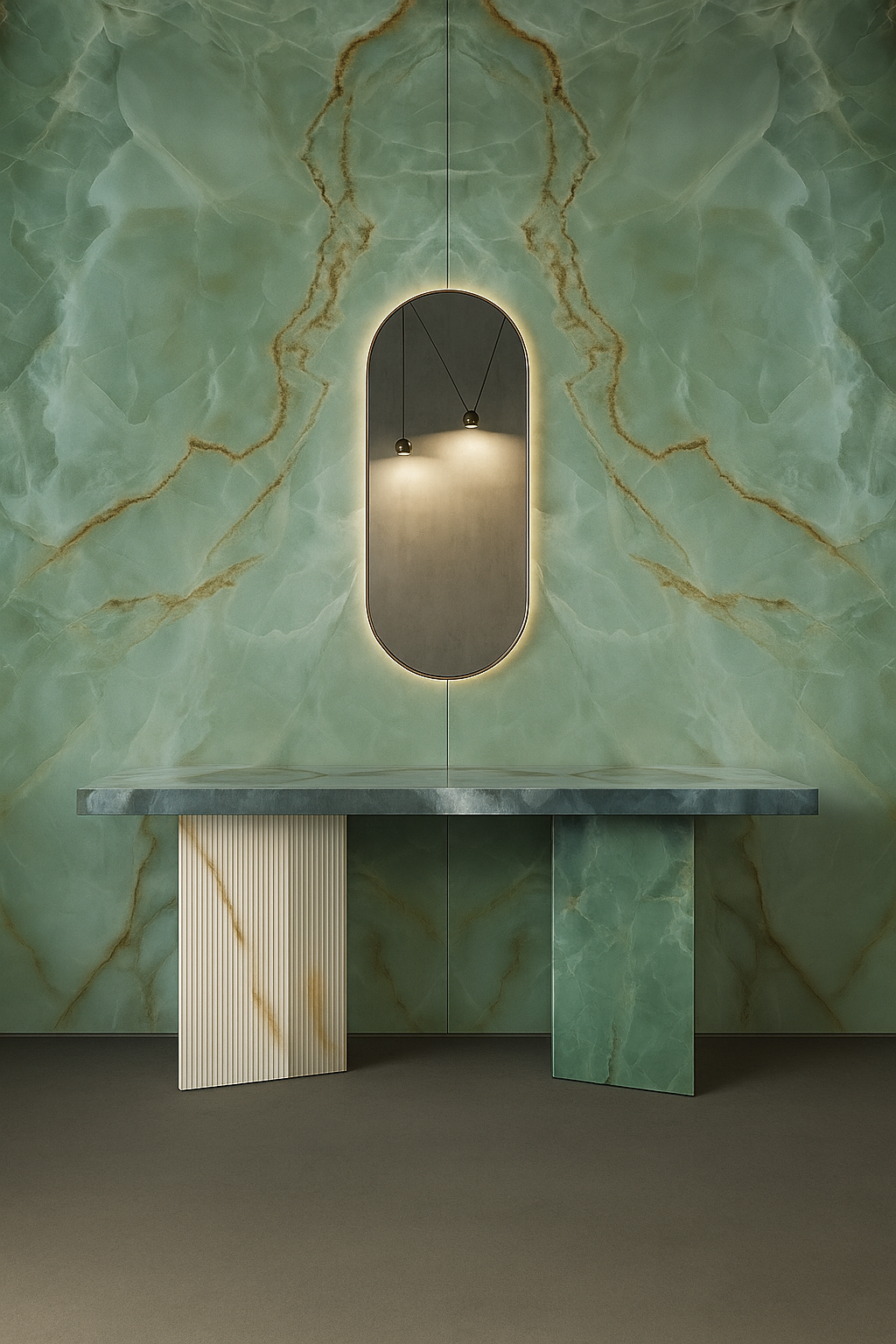 Italy Slabs Vero Onice Smeraldo Bookmatch Polished