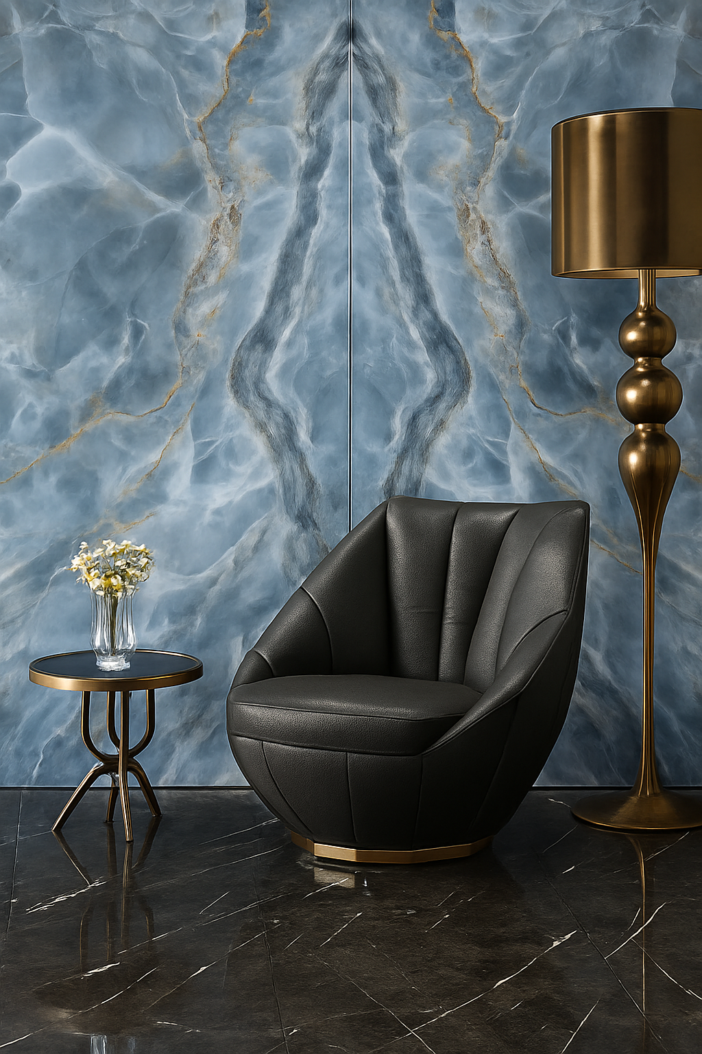 Italy Slabs Vero Onice Cobalto Bookmatch Polished