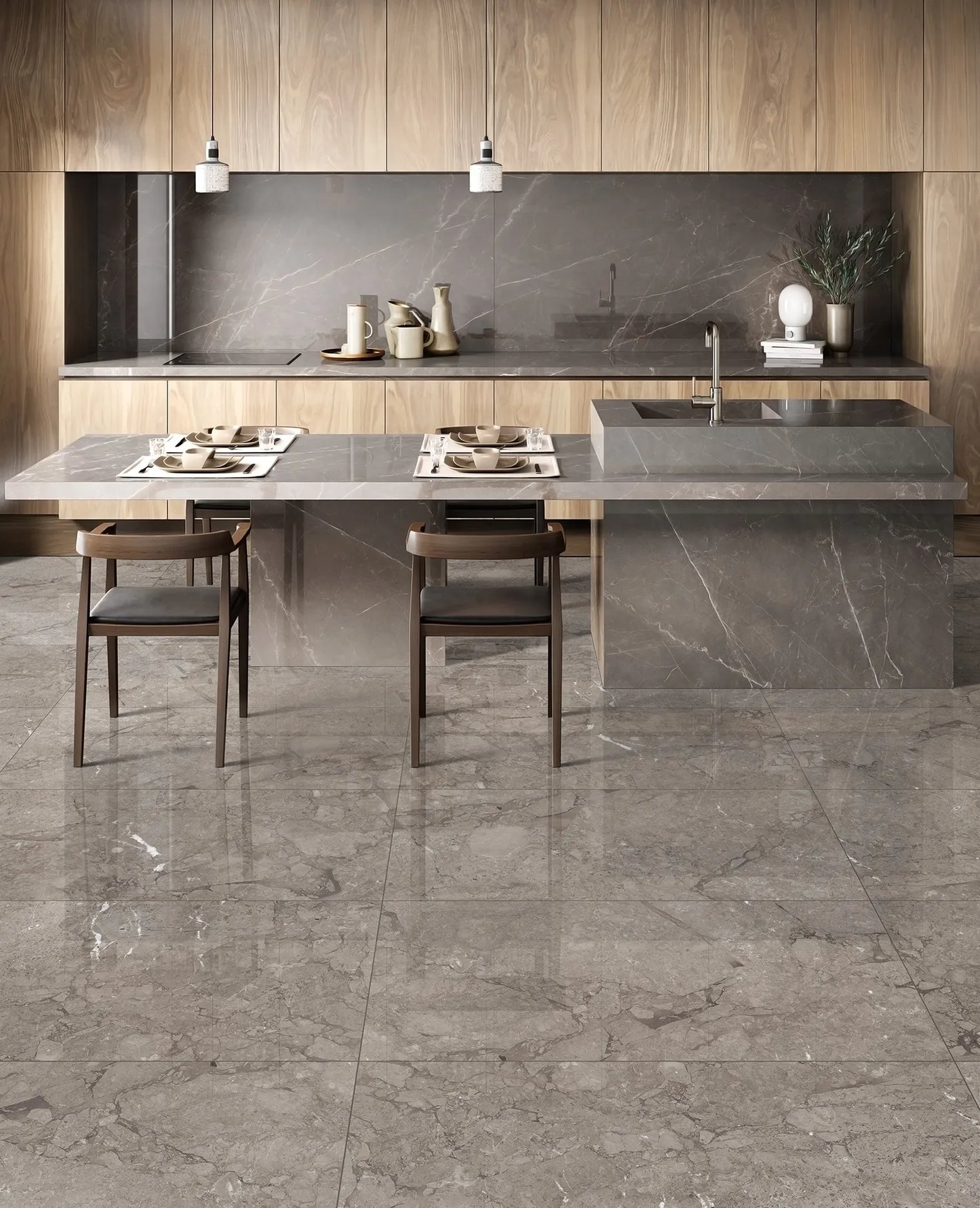 Indian Floor Tiles Vero Emil Grey Polished
