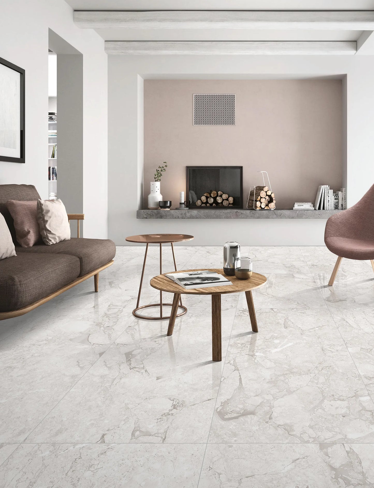 Indian Floor Tiles Vero Emil White Polished