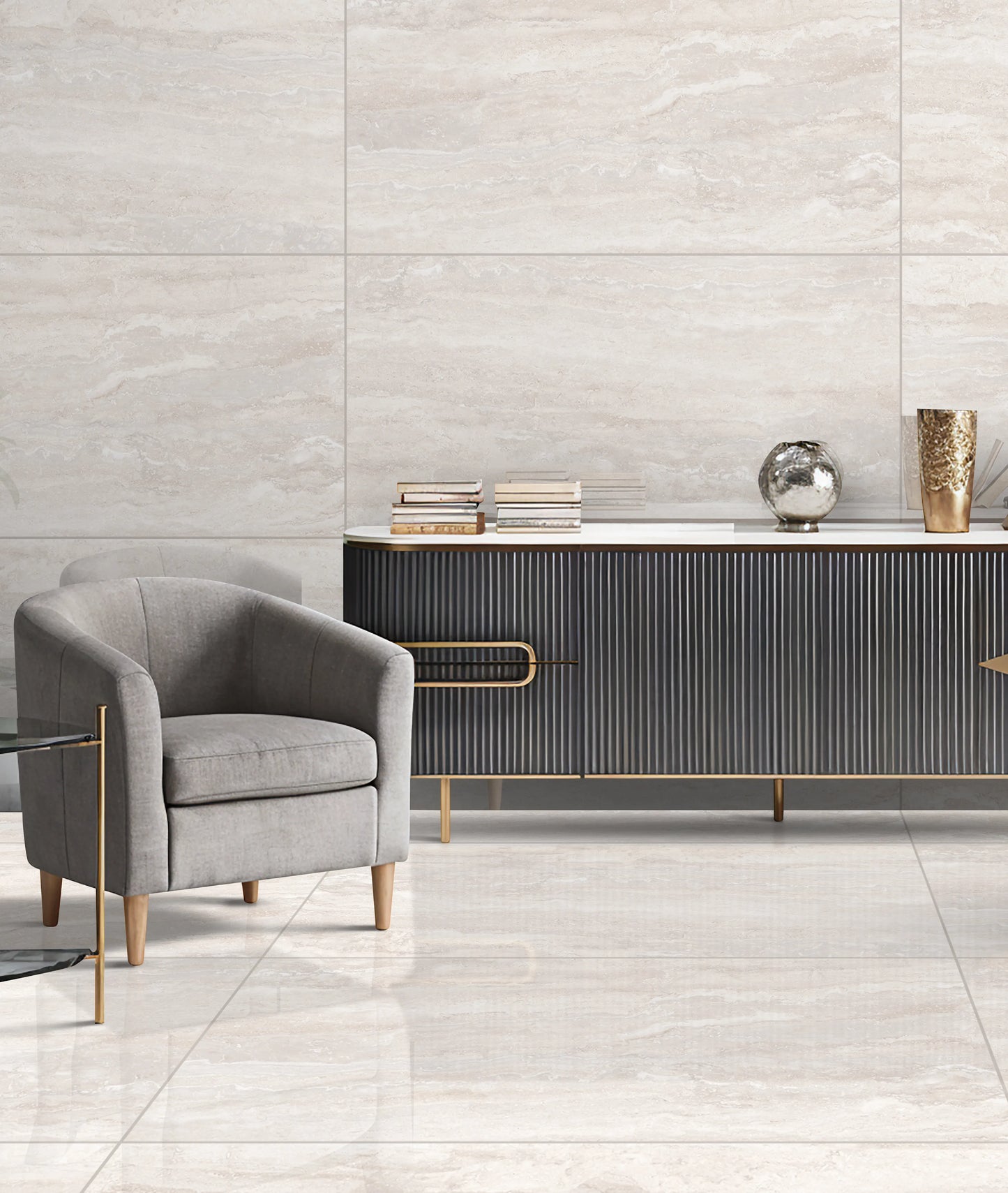 Indian Floor Tiles Vero River Romano Light Polished