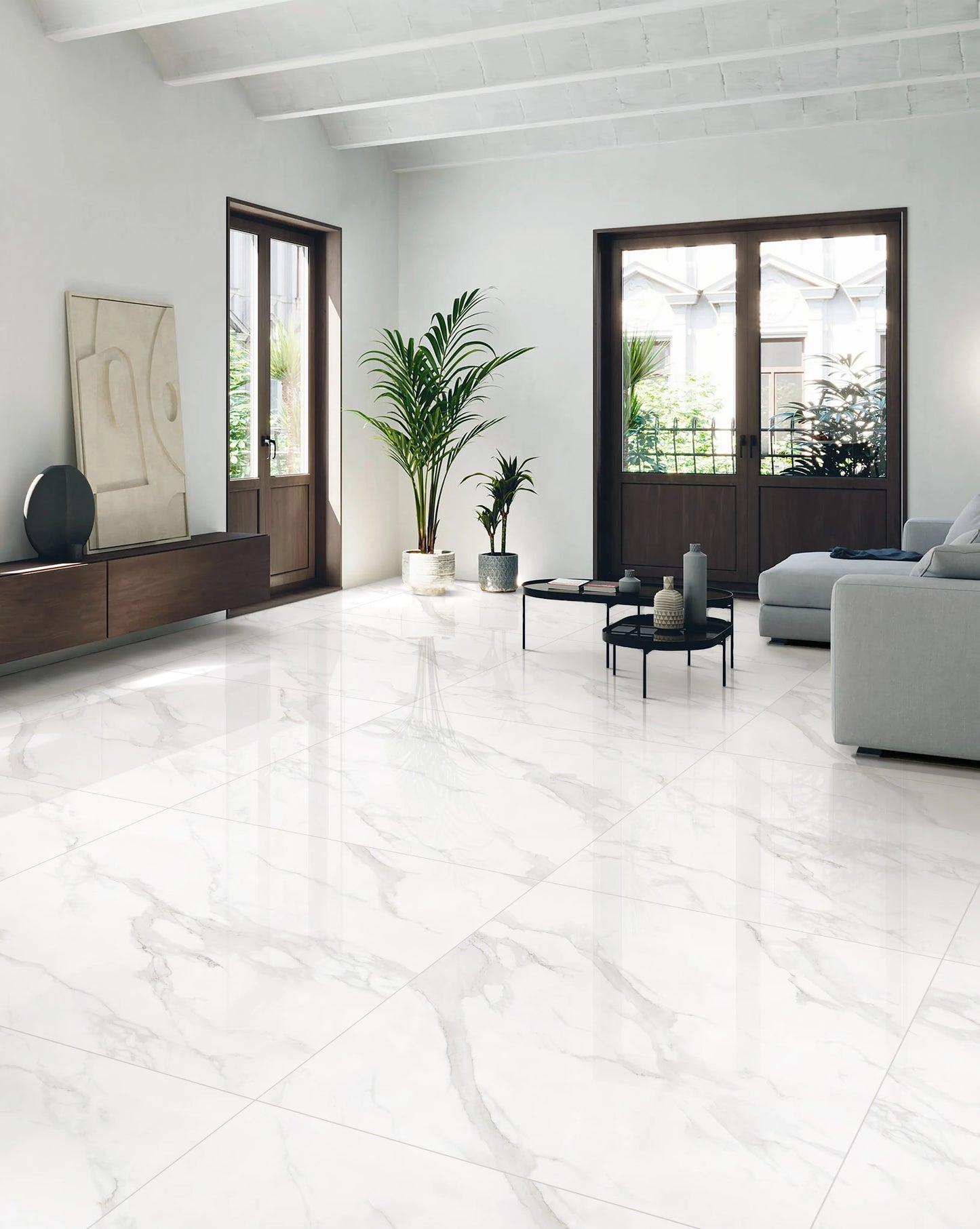 Indian Floor Tiles Vero Luton Bianco Polished