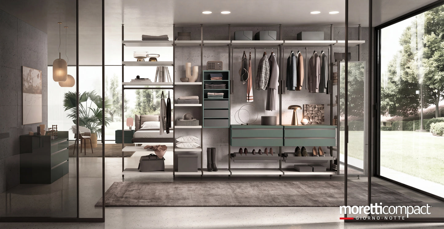 Cabin With Masts Virgo Linear Walk-In Closet with Double-Sided Element V322