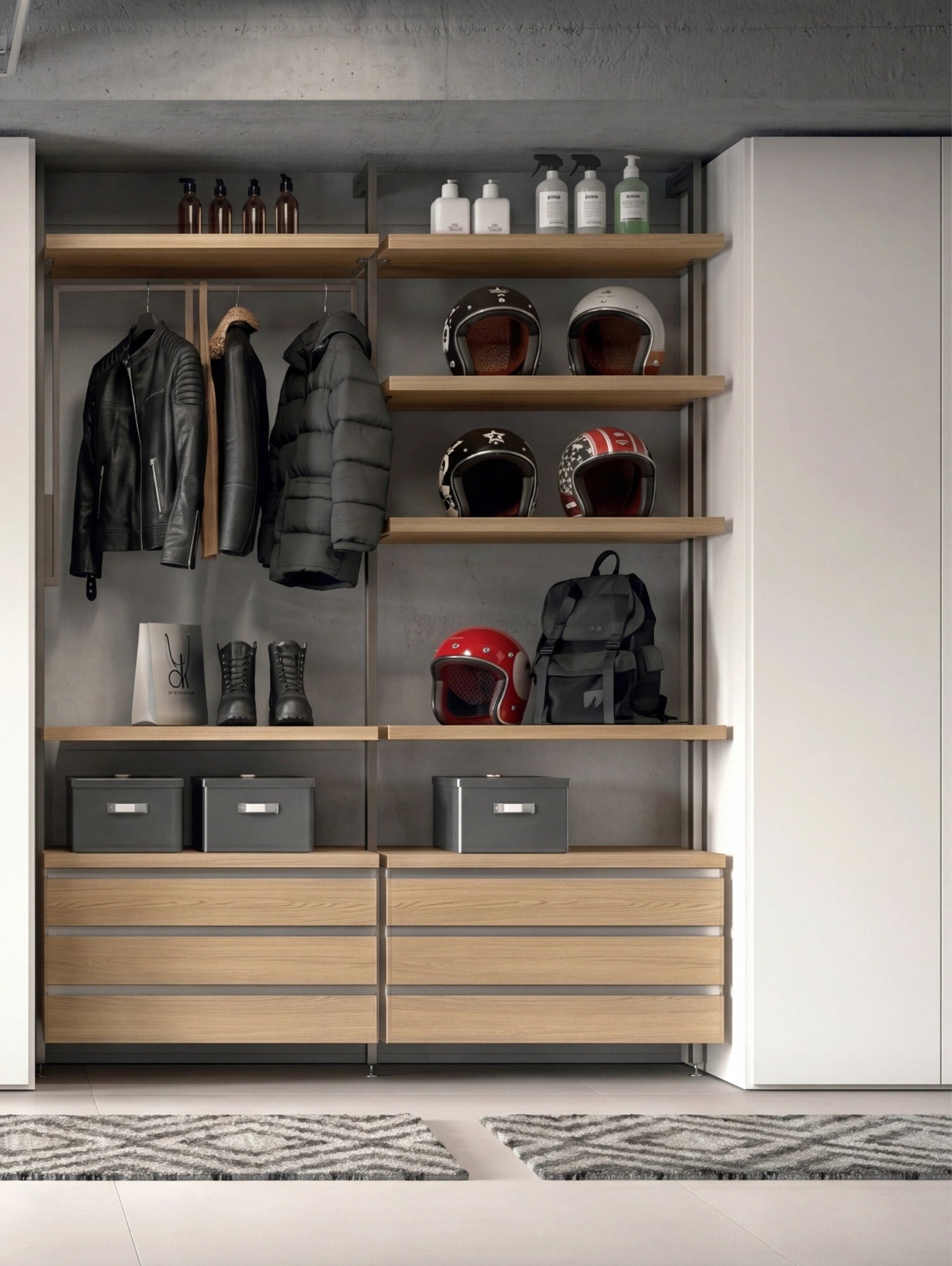 Cabin With Masts Virgo Walk-In Closet Between Two Hinged Wardrobes V326