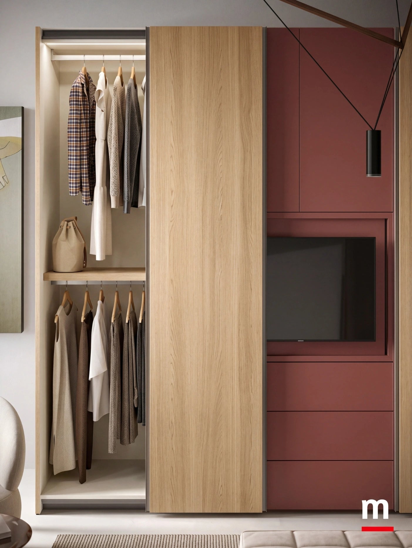 Combi Wardrobe, Libeccio Hinged Doors and Bora Sliding Doors C251