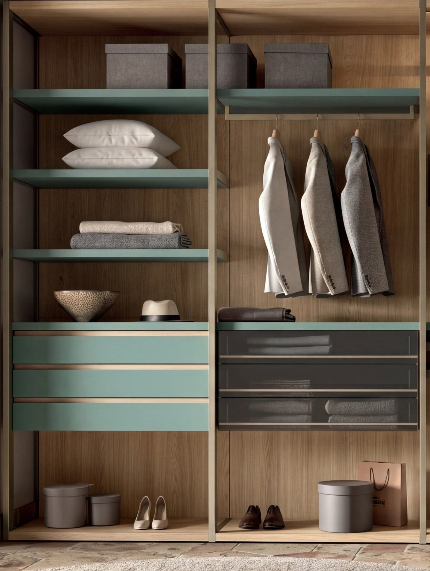 Shoulder Cabins Antares Walk-in Closet with Island A123