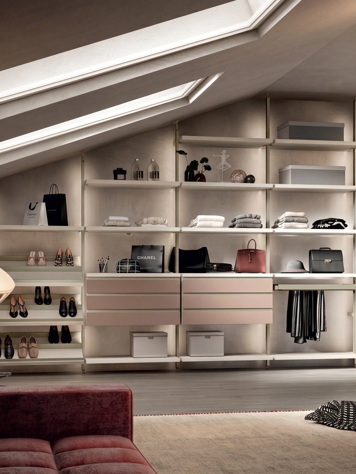 Cabin With Masts Virgo Corner Attic Walk-In Closet V323