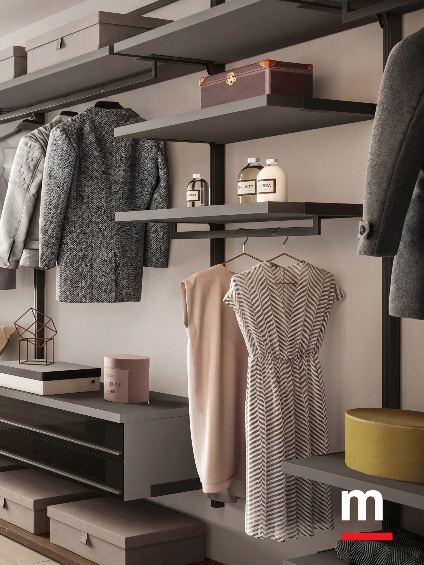 Wall Mounted Cabins Orion Corner Walk-In Closet O423