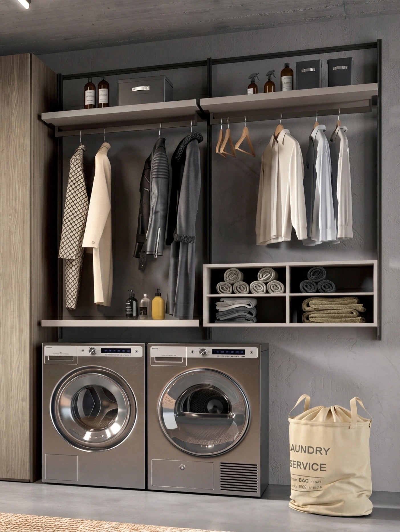 Wall Mounted Cabins Linear Walk-In Closet O425