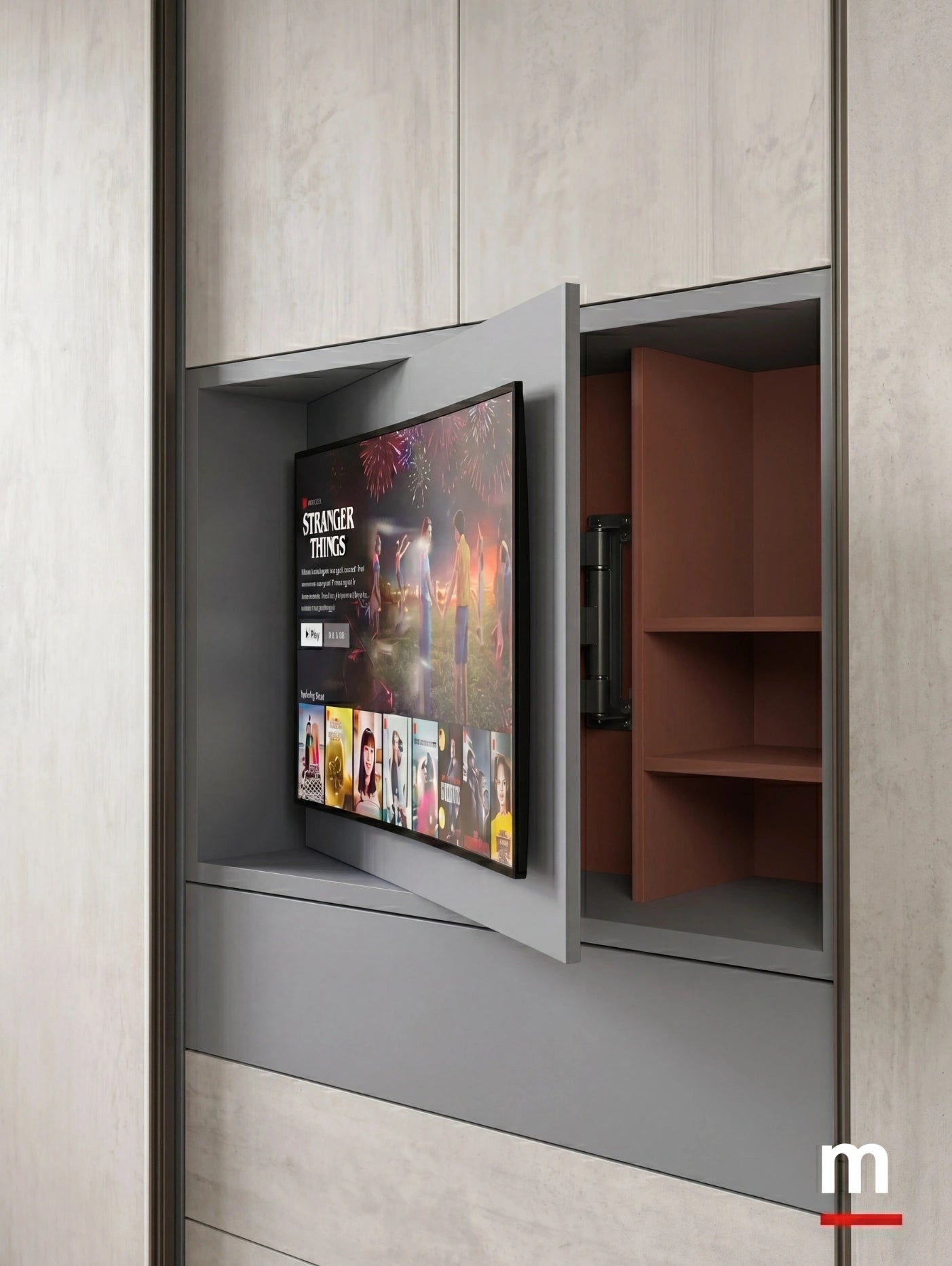 Combi Wardrobe, Bora Hinged Doors and Brunale TV Sliding Doors C252