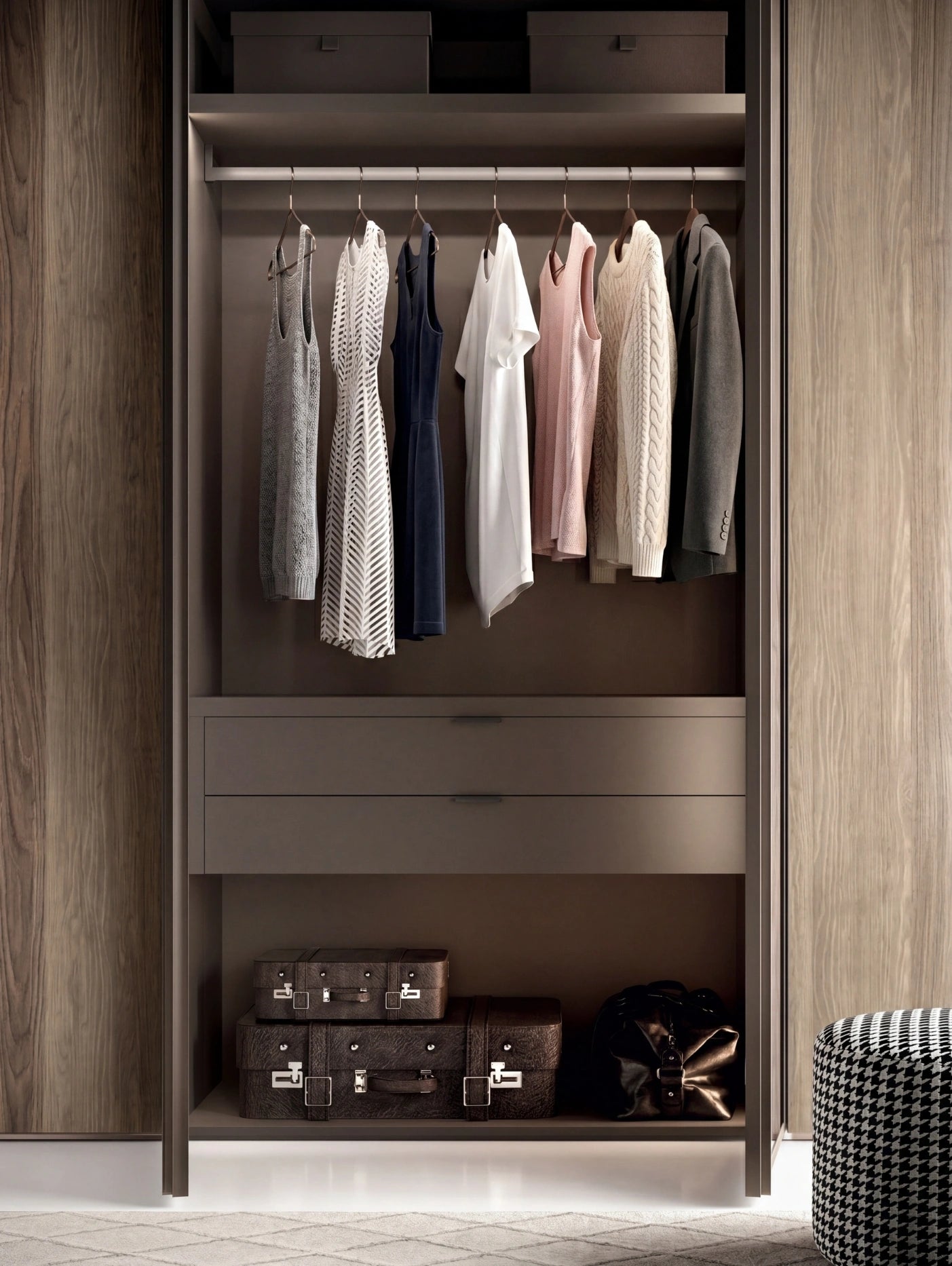 Libeccio and Foehn Wardrobe with Hinged Doors B371