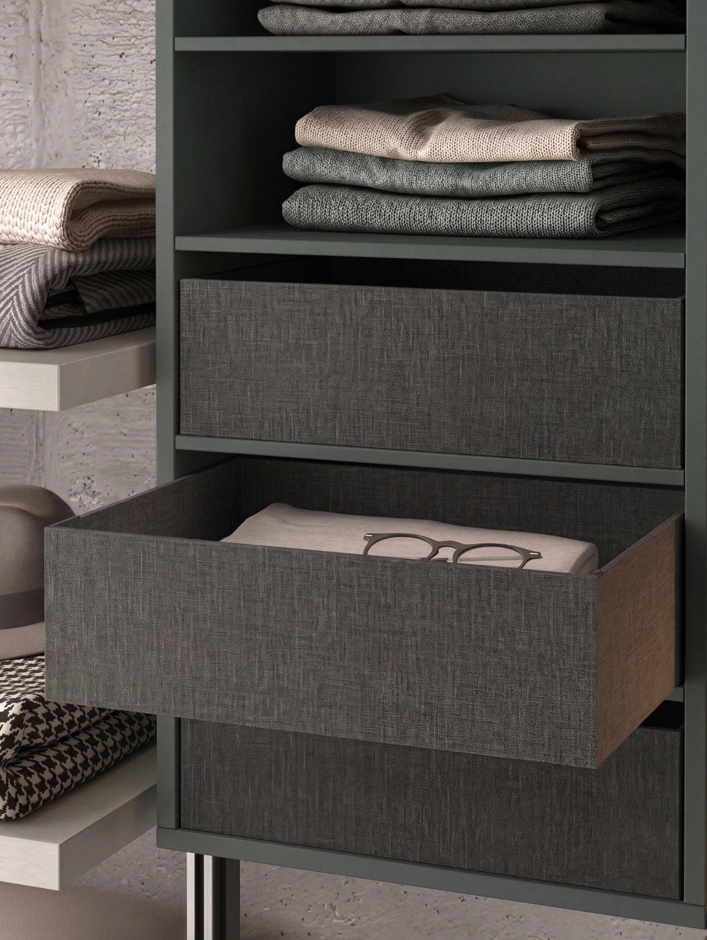 Cabin With Masts Virgo Linear Walk-In Closet with Double-Sided Element V322