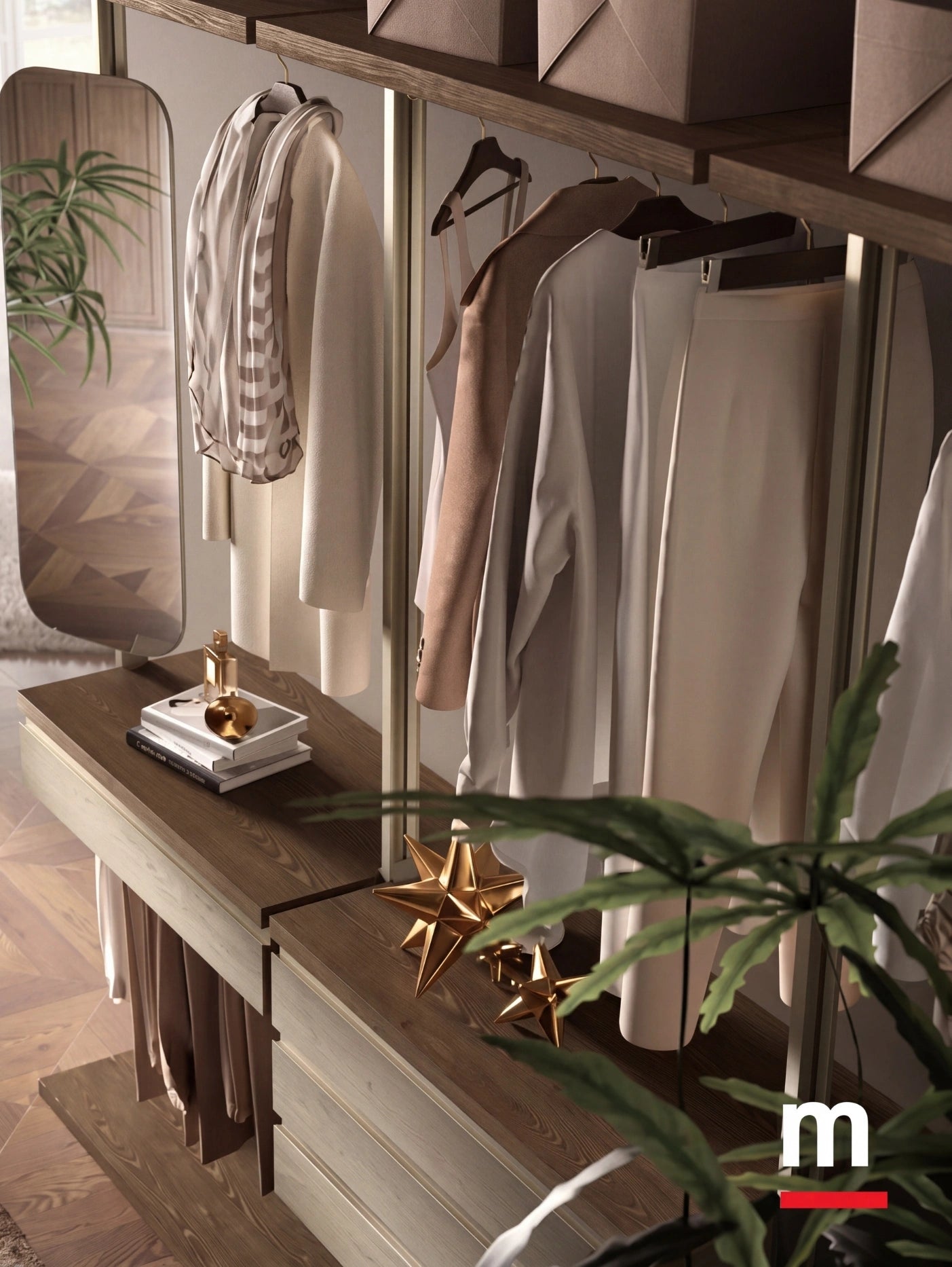 Cabin With Masts Virgo Linear Walk-In Closet V321